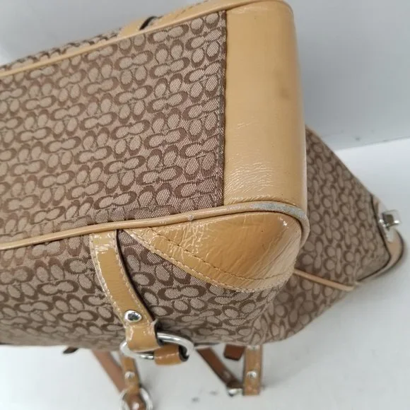 Coach Brown and Tan Jacquard Shoulder Bag - Picture 6 of 16